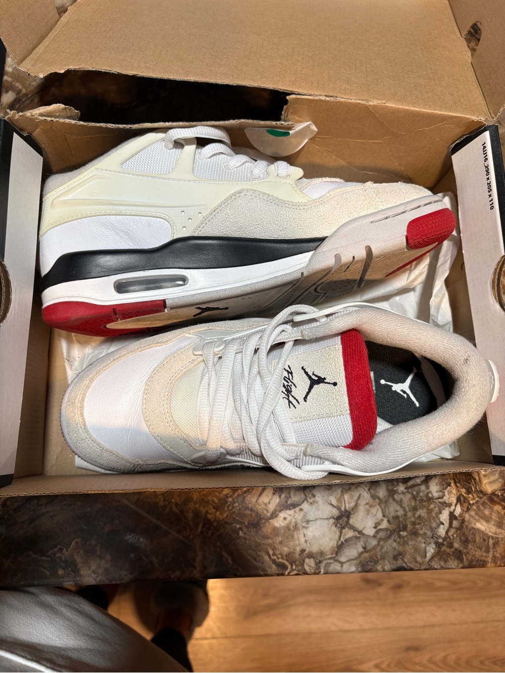Jordan Men's White Black and Red Low-Top Sneakers